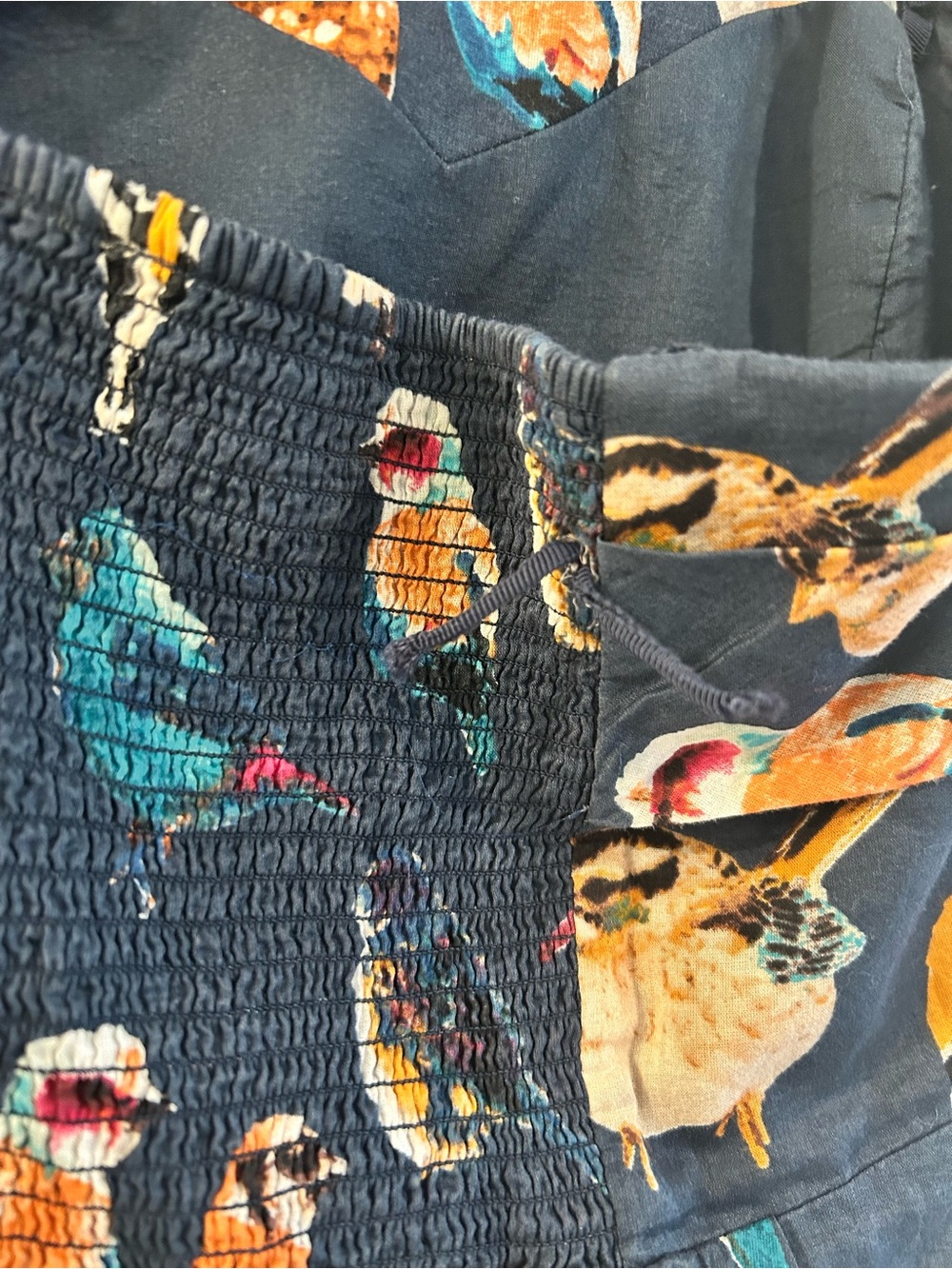 Maeve Native Birds Dress Blue Brown Size 4 - Picture 11 of 16